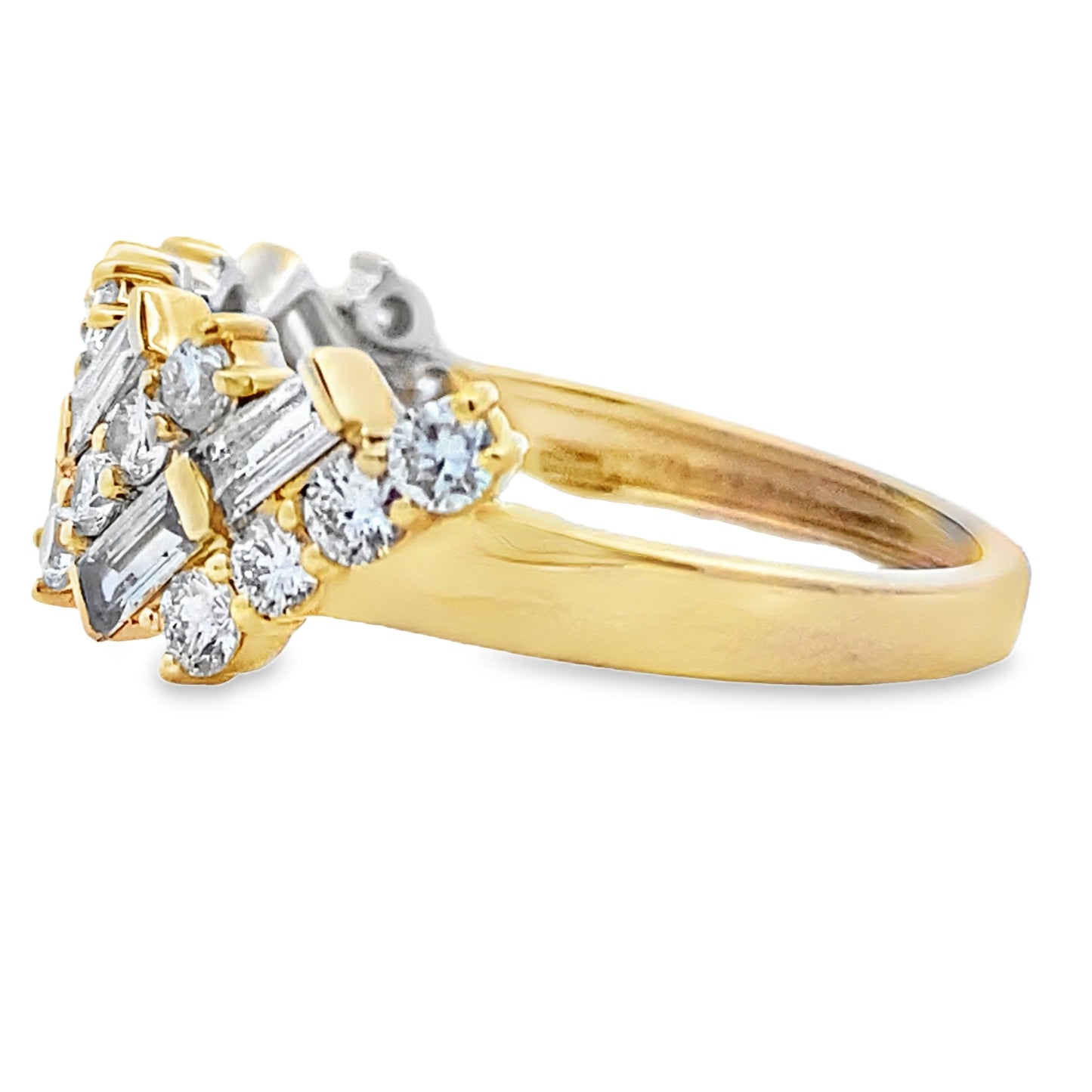 Anillo de Banda de Moda con Diamante Creado en Laboratorio de Oro Amarillo de 14KT