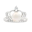 Genuine FW Pearl and Cubic Zirconium Ring in Sterling Silver