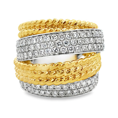 Genuine 1.25ct Diamond Engagement Ring in 18KT Two-Tone Gold