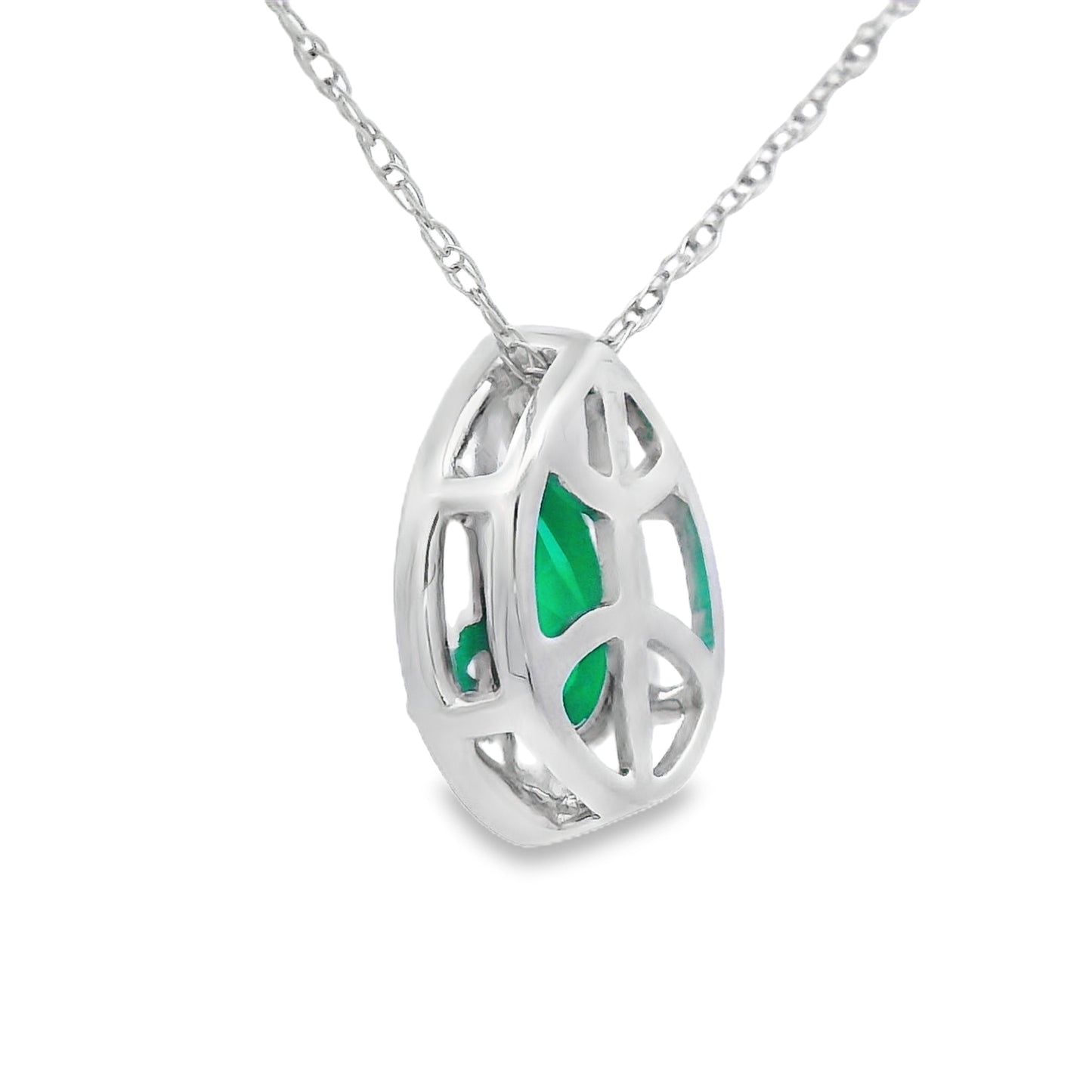 Pendentif de mode en diamant de calcédoine en or blanc 10KT