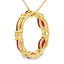 Pendentif Cercle d'Amour en Rubis et Diamant en Or Jaune 10KT
