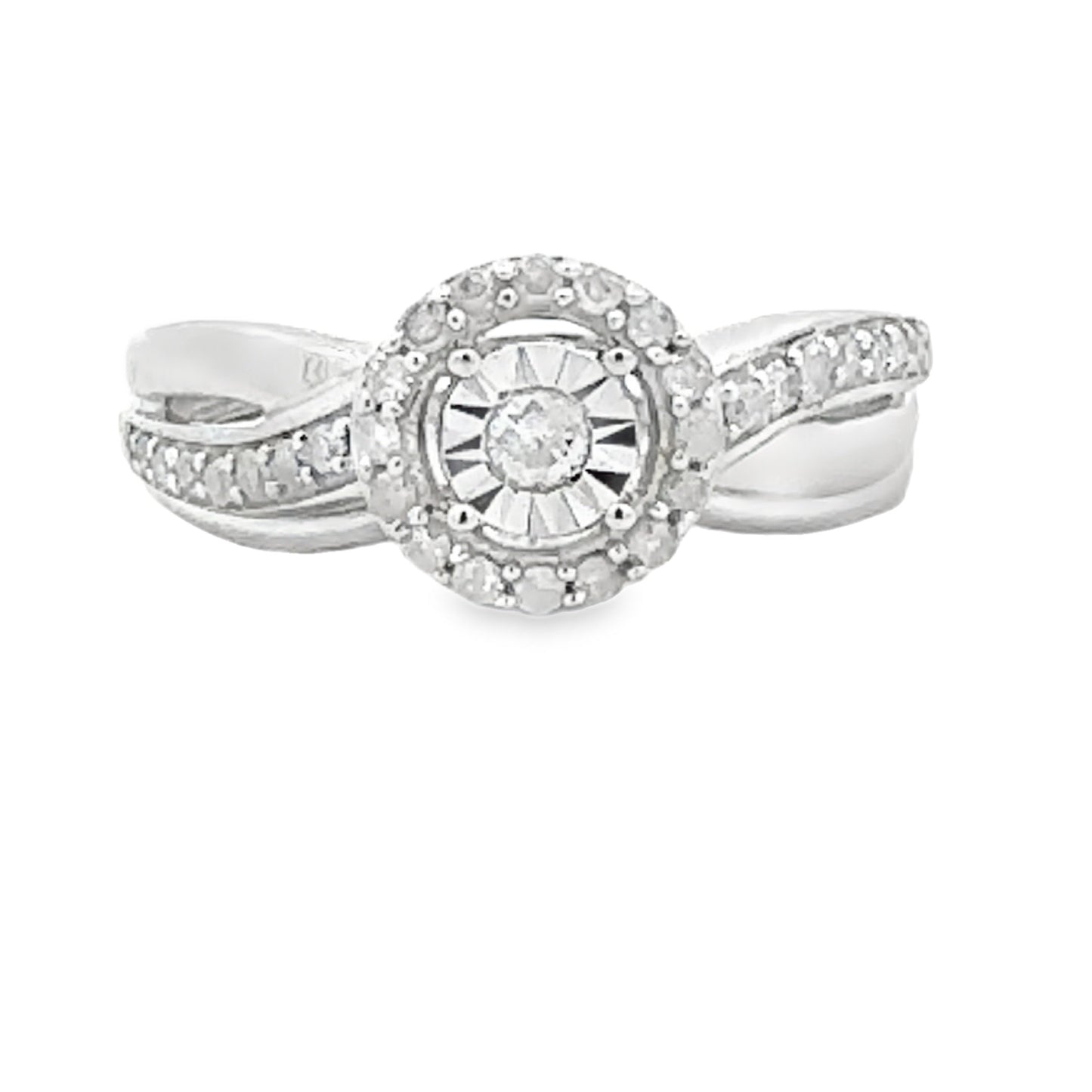 .25ct Diamond Engagement Ring Set in Sterling Silver