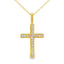 Colgante de Cruz de Diamante de 0.08ct en Oro Amarillo de 14KT