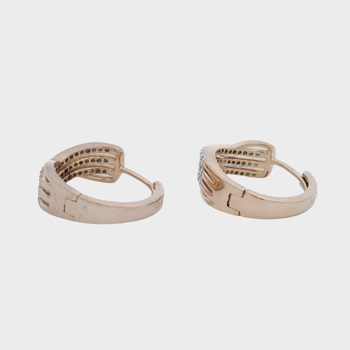Natural .25ct Gold Plated Sterling Silver Hoop Earrings