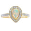Natural Opal and Diamond Ring in 10KT Yellow Gold