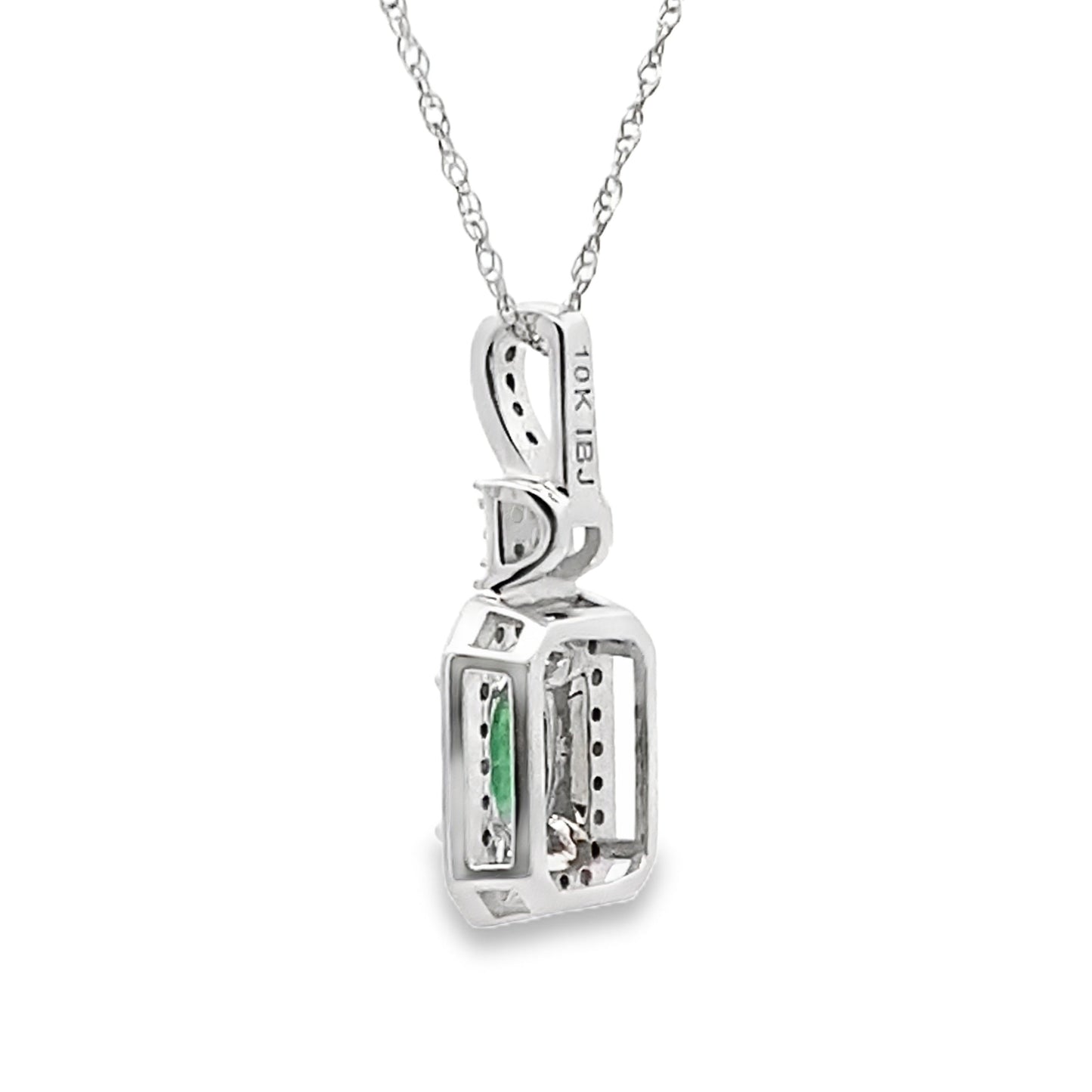 .57ct Emerald Diamond Fashion Pendant in 10KT White Gold