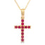 .29ct Ruby Cross Pendant in 14KT Yellow Gold