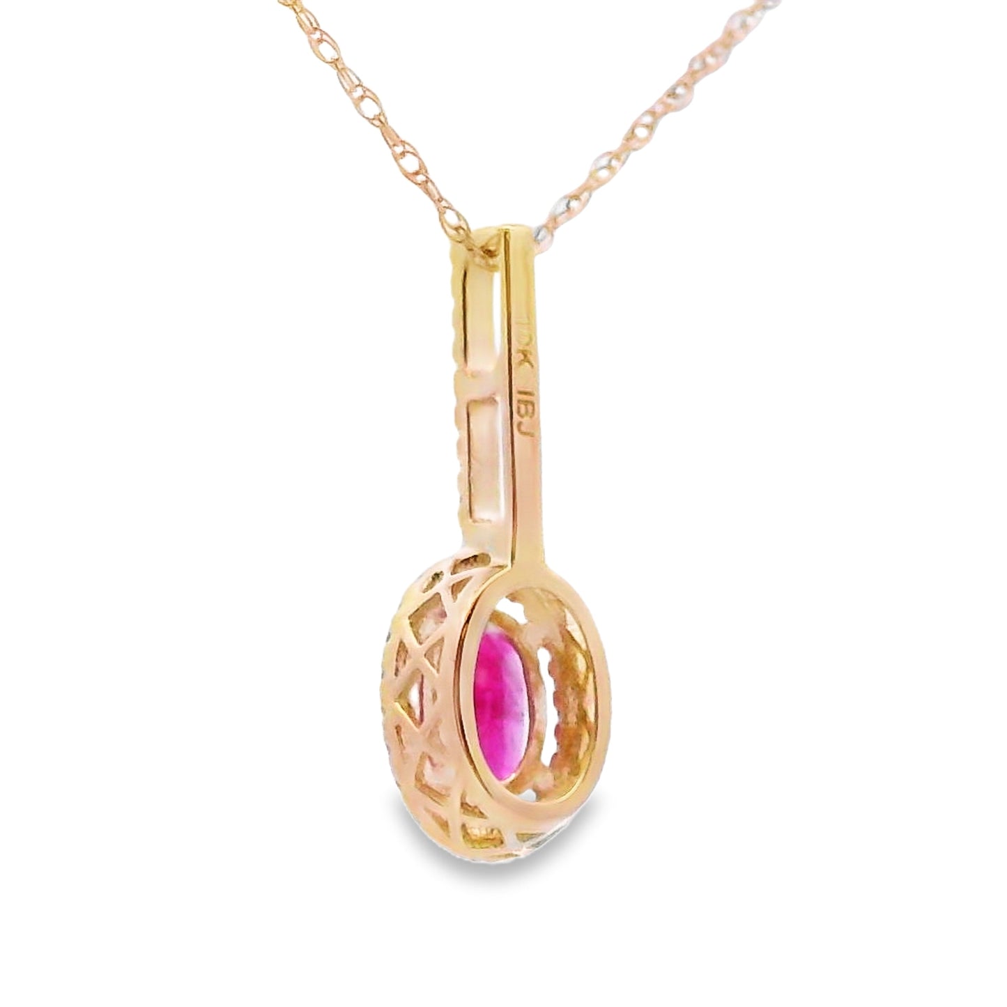 .61ct Ruby and Diamond Pendant in 10KT Yellow Gold