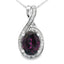 Colgante de Granate y Diamante de 1.61ct en Oro Blanco de 14KT