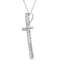 Colgante de Cruz de Diamante de 0.50 ct en Oro Blanco de 14KT