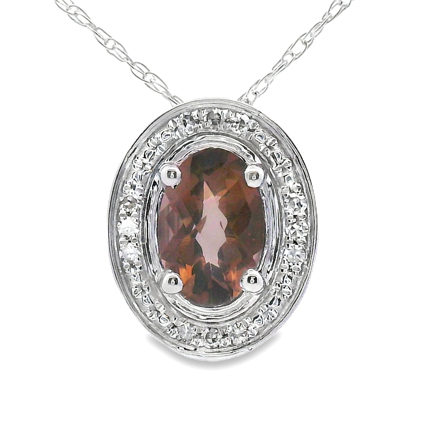 .40ct Quartz and Diamond Pendant in 10KT White Gold