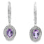 Boucles d'oreilles pendantes en améthyste et diamant de 0,98 ct en or blanc 10KT