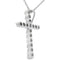 Genuine .50ct Cross Religious Pendant in Sterling Silver