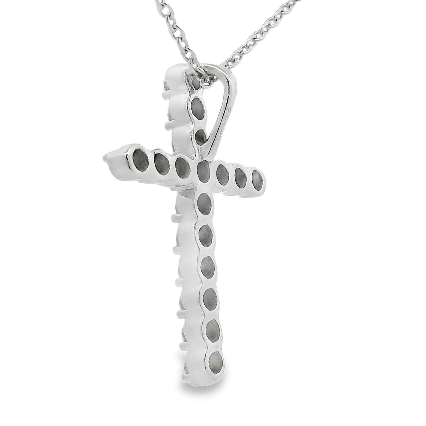Genuine .50ct Cross Religious Pendant in Sterling Silver