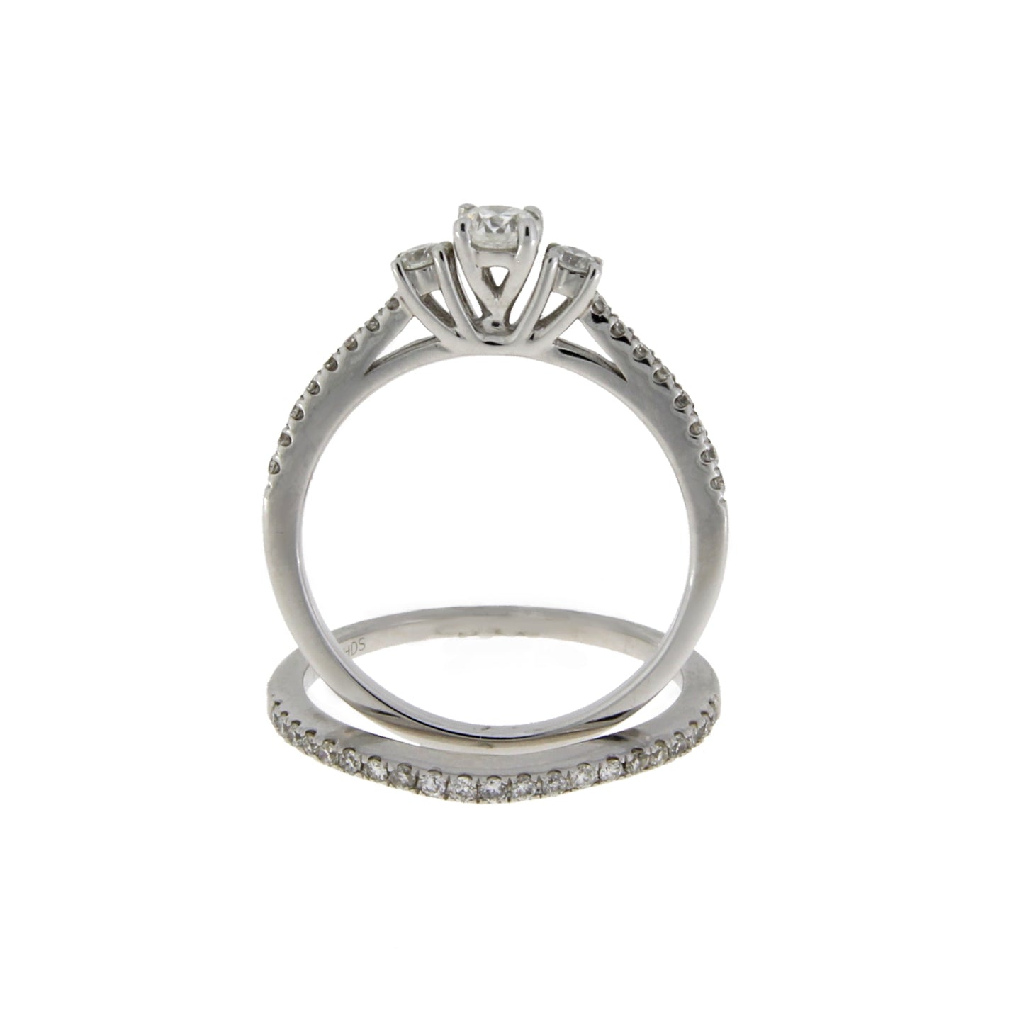 Conjunto de Anillo de Compromiso de Diamante de 0.45ct en Oro Blanco de 14KT