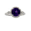 Anillo de amatista y diamante genuino de 2.07ct en oro blanco de 14KT