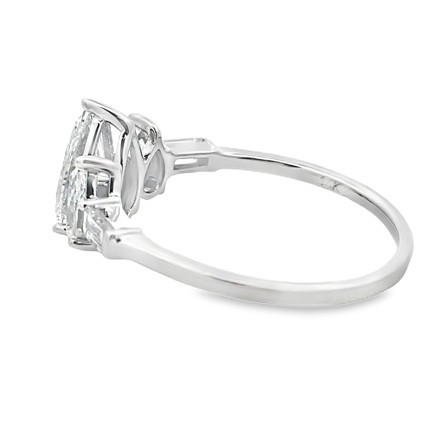 1.50ct Lab Grown Diamond 3 Stone Ring in 14KT White Gold