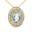 Colgante de Diamante de Aguamarina en Oro Amarillo de 10KT