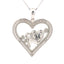 .02ct Colgante de Corazón de Diamante en Plata de Ley