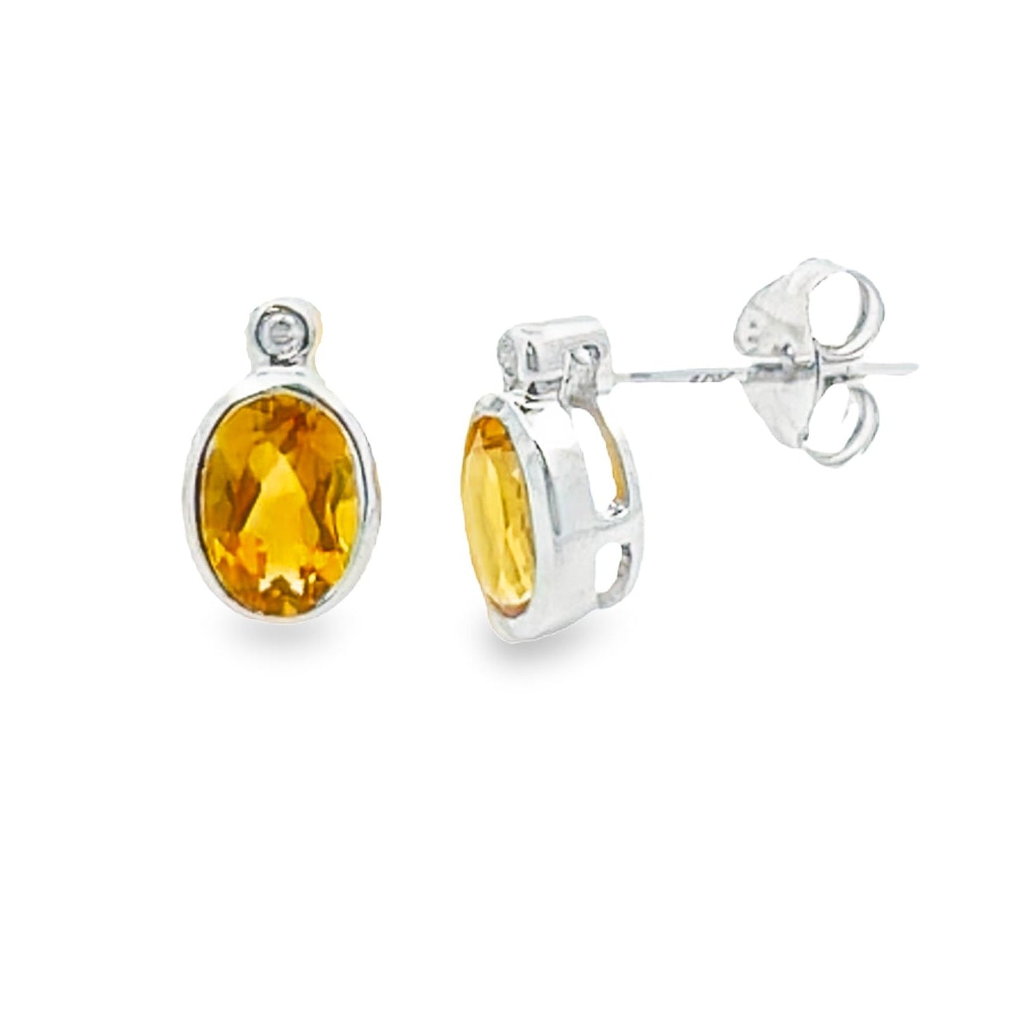 .79ct Pendientes de Diamante de Citrino en Oro Blanco de 10KT