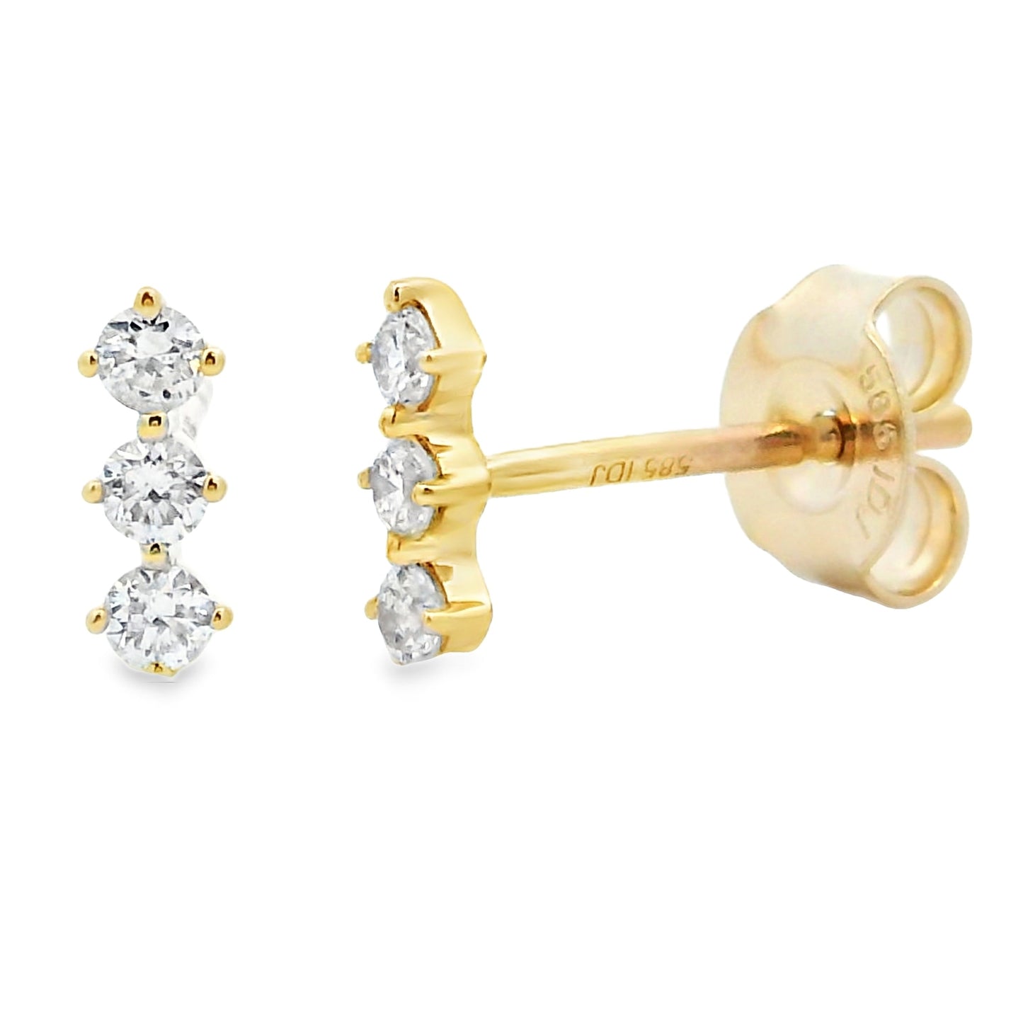 .16ct Diamond Dangle Earrings in 14KT Yellow Gold