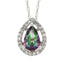 Treated Topaz and Diamond Pendant in 14KT White Gold