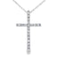 Colgante de Cruz de Diamante de 0.13ct en Oro Blanco de 14KT