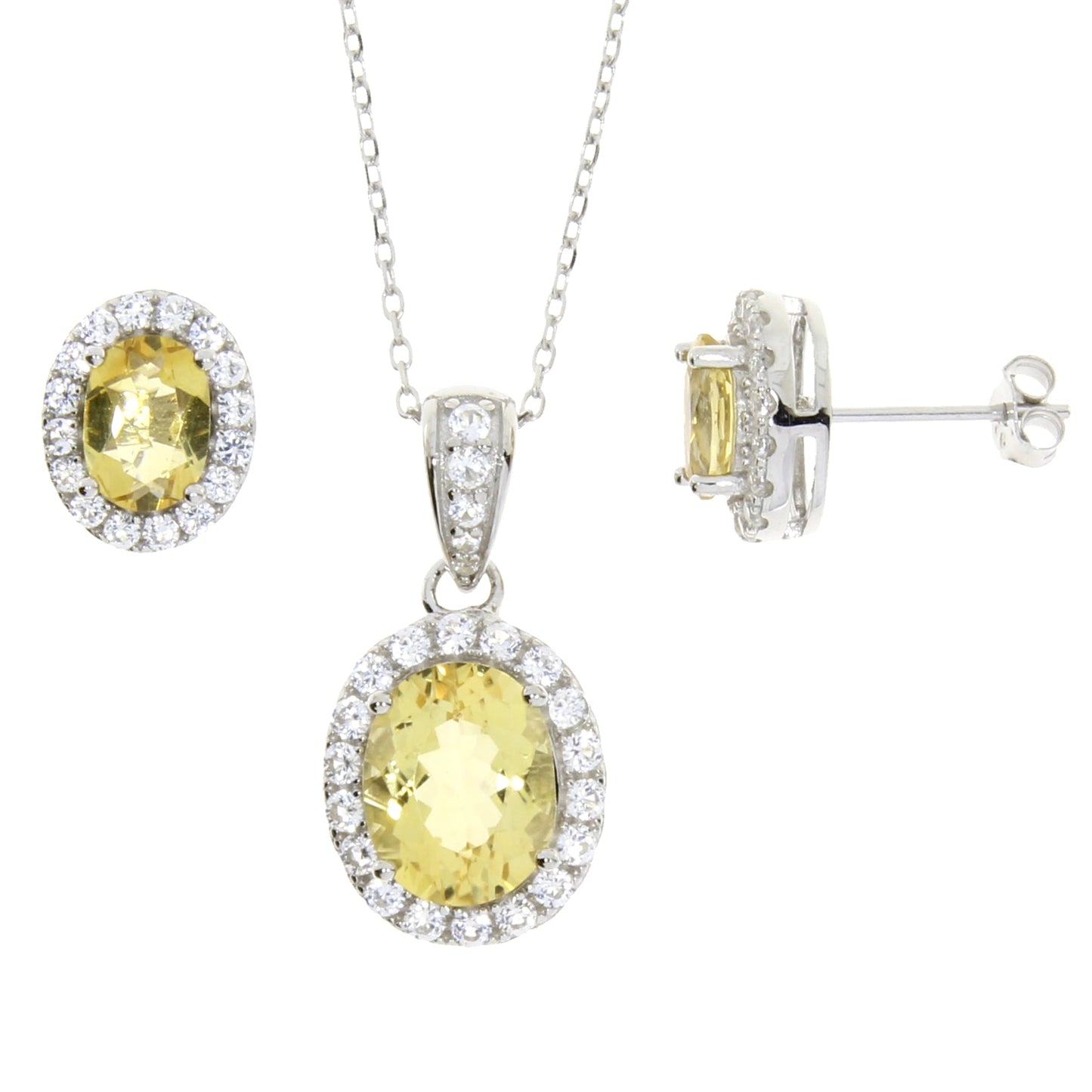 Ensemble de bijoux en saphir créé citrine en argent sterling