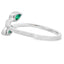 Bague en diamant émeraude naturelle de 0,48 ct en or blanc 14KT