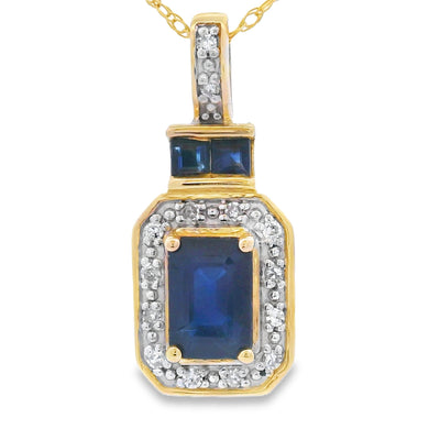 Pendentif de mode en diamant saphir en or jaune 14KT