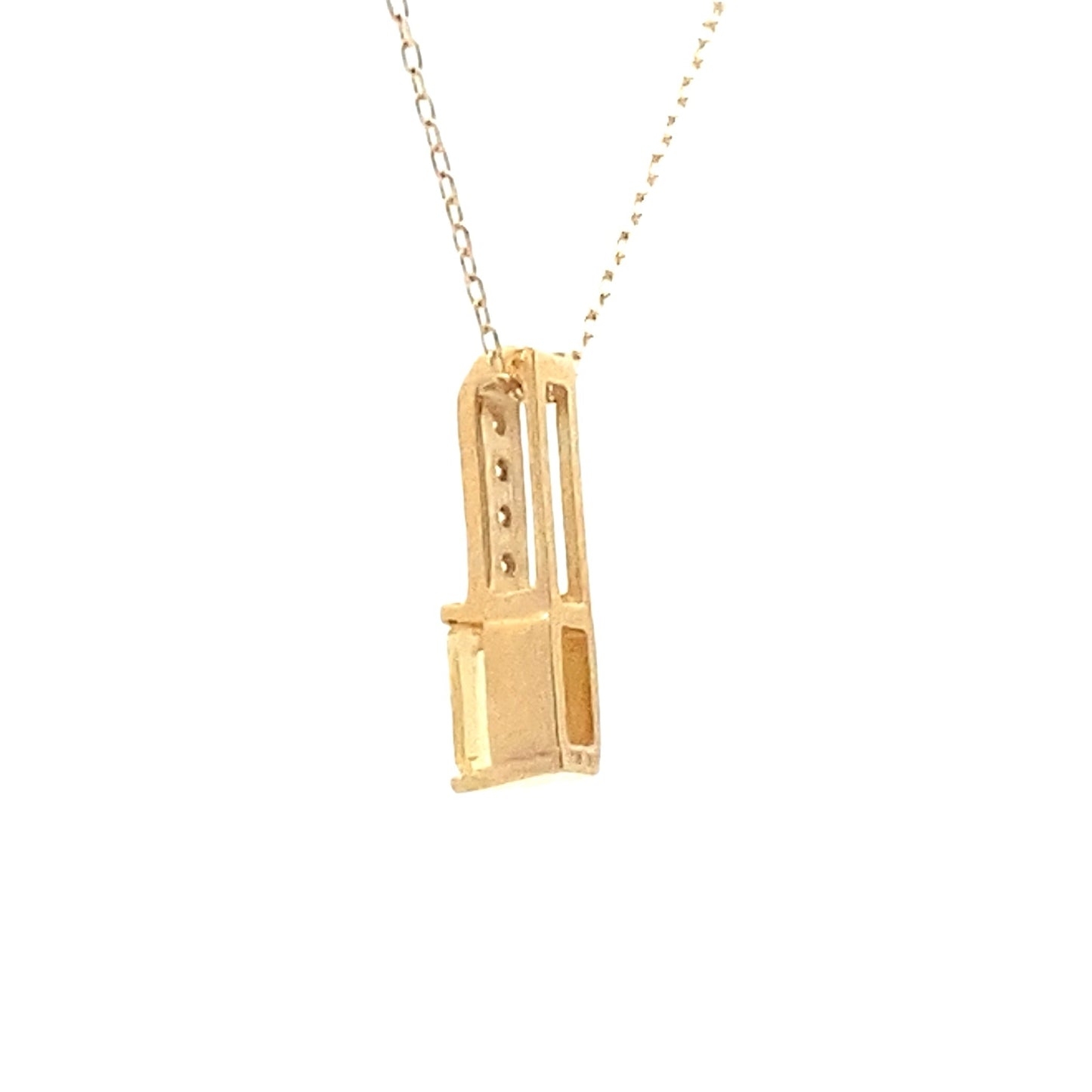 .06ct Citrine Diamond Pendant in 10KT Yellow Gold