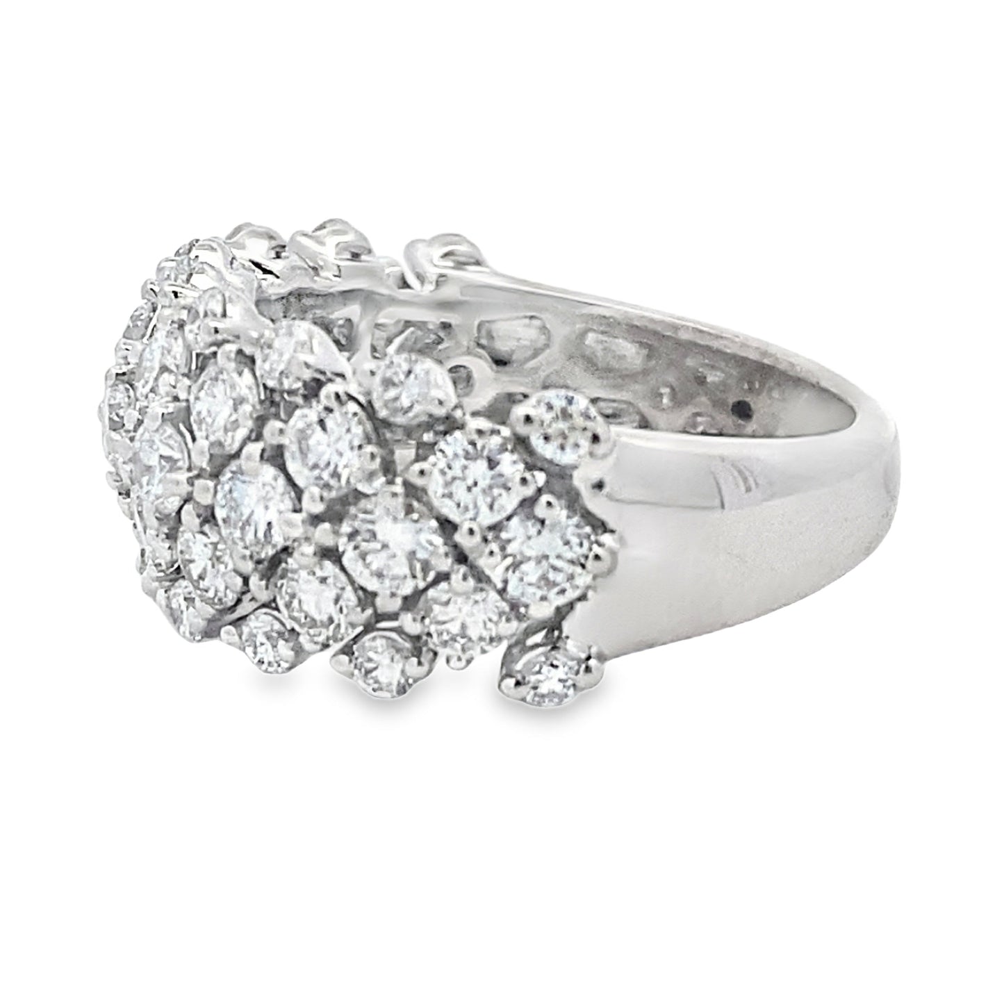 Bague de mode en diamant cultivé en laboratoire en or blanc 14KT