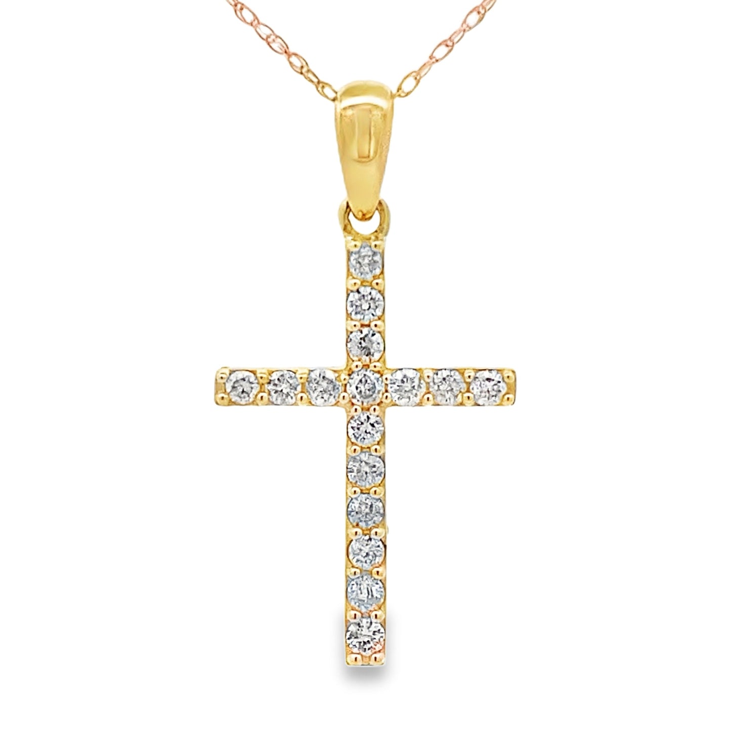 .30ct Diamond Cross Pendant in 14KT Yellow Gold