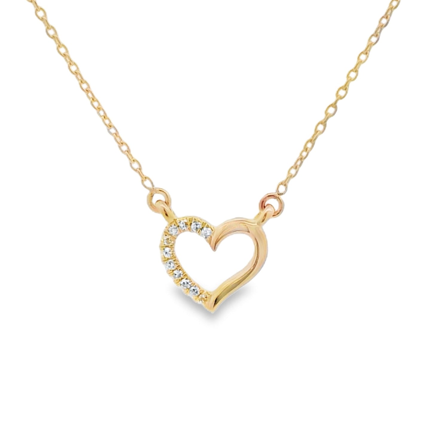Pendentif cœur en diamant de 0,03 ct en or jaune 14KT