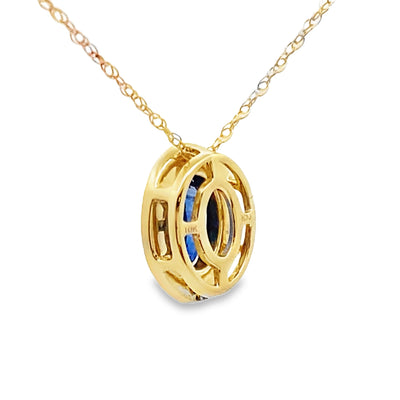 Pendentif de mode en diamant saphir en or jaune 10KT