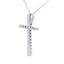 Colgante de Cruz de Diamante de 0.24 quilates en Oro Blanco de 14KT