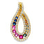 .91ct Pendentif de Mode en Saphir Multi en Or Jaune 14KT