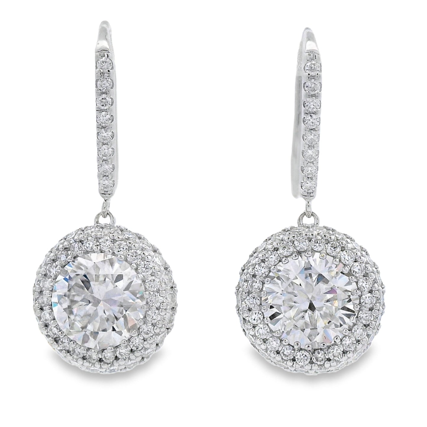 Pendientes colgantes de Moissanite de 8.33ct en plata esterlina
