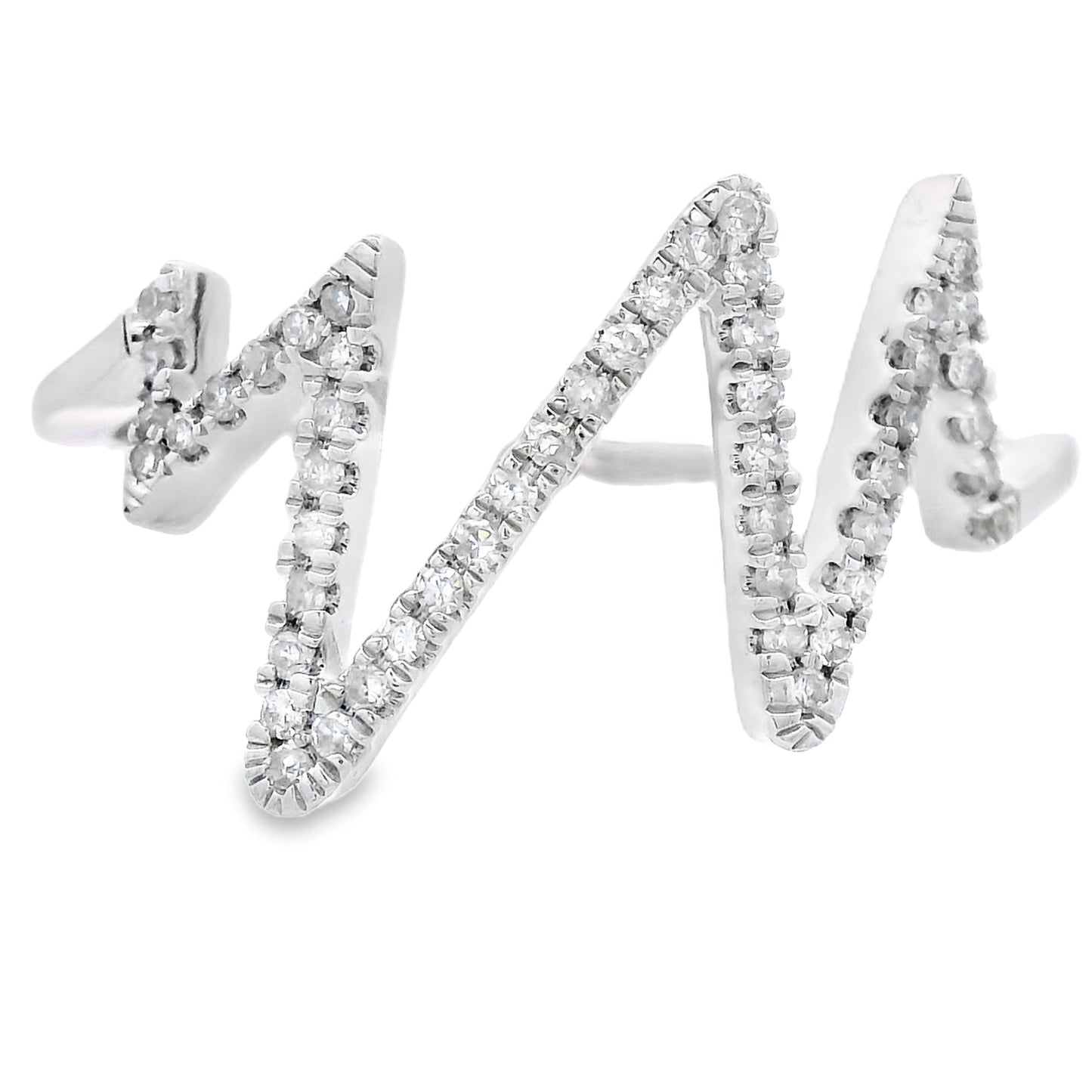 Bague en diamant véritable de 0,15 ct en or blanc 14KT