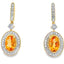 1.06ct Citrine Diamond Dangle Earrings in 10KT Yellow Gold