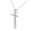 Colgante de Cruz de Diamante de 0.13ct en Oro Blanco de 14KT