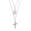 Pendentif croix en diamant de 0,20 ct en argent sterling