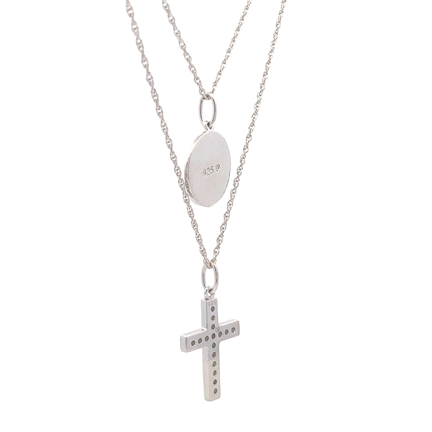 Pendentif croix en diamant de 0,20 ct en argent sterling