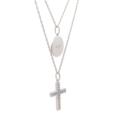 .20ct Diamond Cross Pendant in Sterling Silver