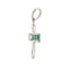 .19ct Pendentif Croix en Émeraude en Or Blanc 10KT