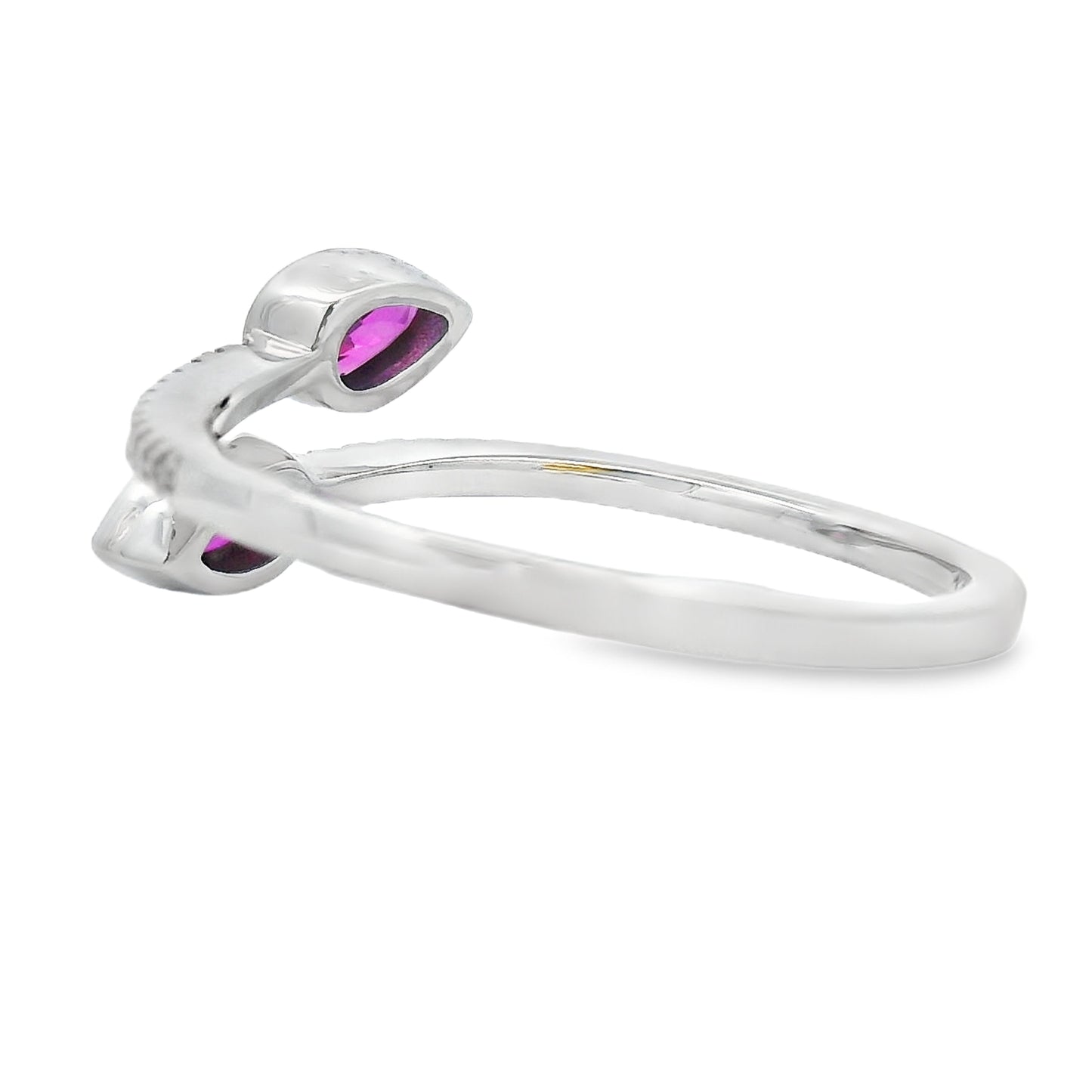 Bague en Diamant Rubis Naturel de 0,64 ct en Or Blanc 14KT