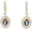 Mystic Fire Topaz Dangle Earrings in 10KT Yellow Gold