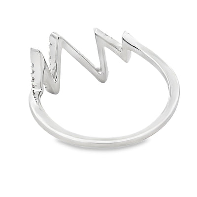 Bague en diamant véritable de 0,15 ct en or blanc 14KT