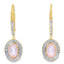 Pendientes Colgantes de Diamante de Cuarzo Rosa en Oro Amarillo de 10KT
