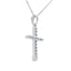 Pendentif Croix en Diamant de 0,11 ct en Or Blanc 14KT